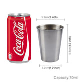 70ml Single Wall Electropolished Stainless Steel Brief Wine Cup(Silver), 70ml